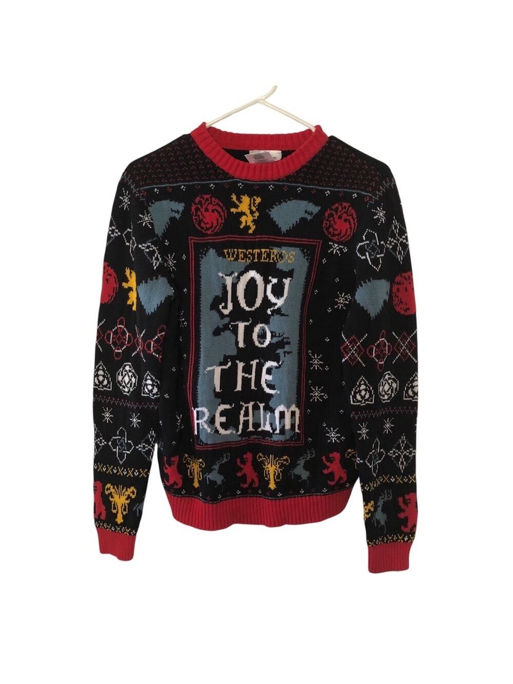 Game of Thrones “Joy To The Realm” Unisex Sweater Size Medium Festive Fair Isle
